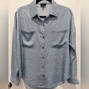 Heyson Oversized Button Down Chambray Shirt Sz Small.  Sz Small #0669
